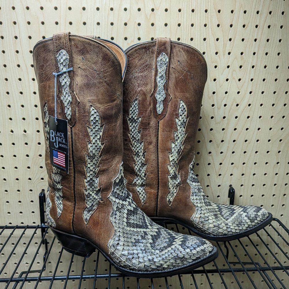Black Jack Hand Made Rattlesnake Boots 9.5